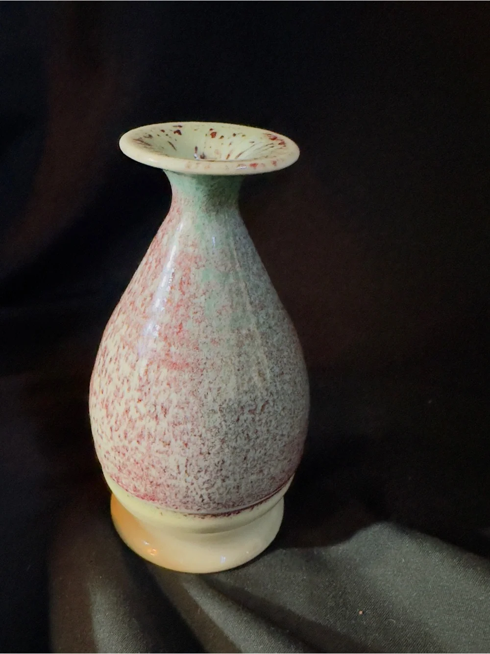 Handmade Miniature Bud Vase Signed Small Neck For One Flower 3 Colors Ombre Pink